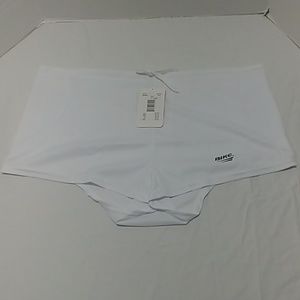 Bike shorts white drawstring waist 2X